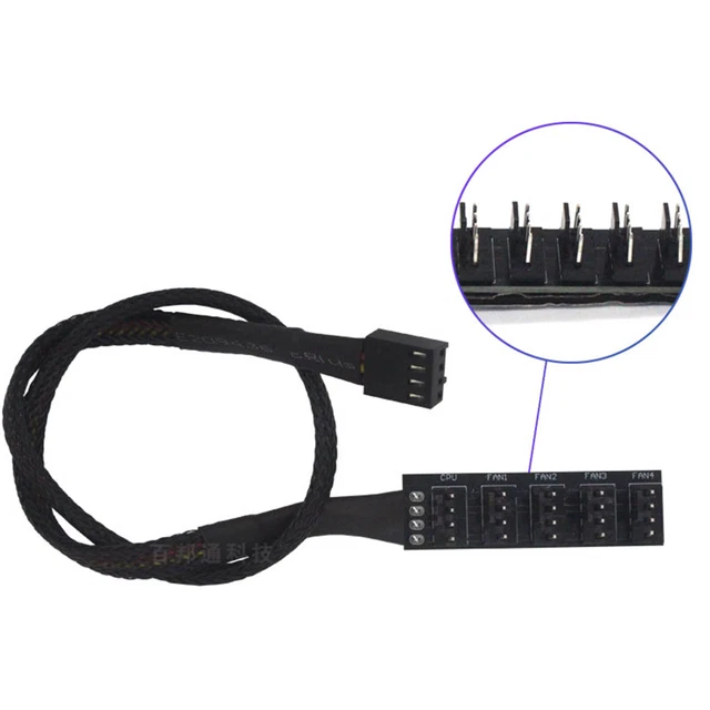 5PORT 4PIN PC Motherboard PWM CPU Cooling Fan Splitter Hub Adapter