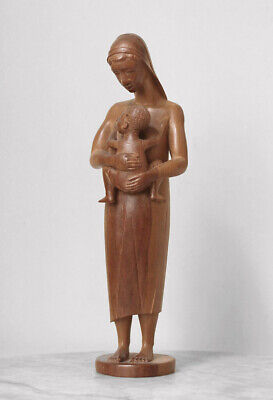 Superb dated 1965 African maternity figure, Congo (?)