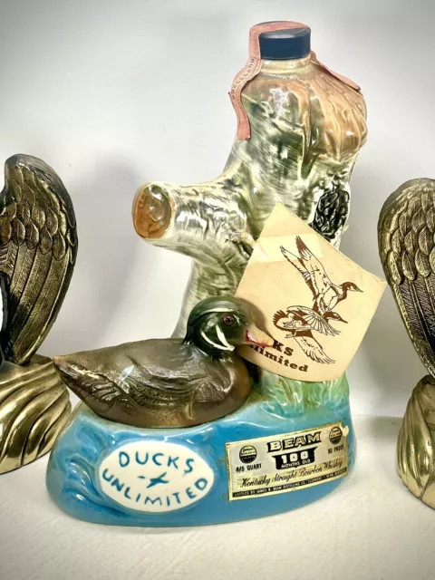 Jim Beam Decanter DUCKS UNLIMITED Whiskey Vintage 1975 empty Wildlife Bottle