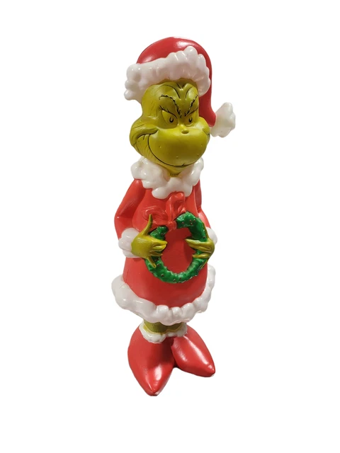 Gemmy Grinch w Wreath 24" 2 ft. Christmas Lighted Blow Mold Decoration Dr. Seuss