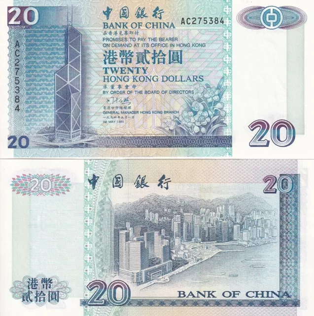 Hong Kong 20 Dollars 1994 P 329 a UNC
