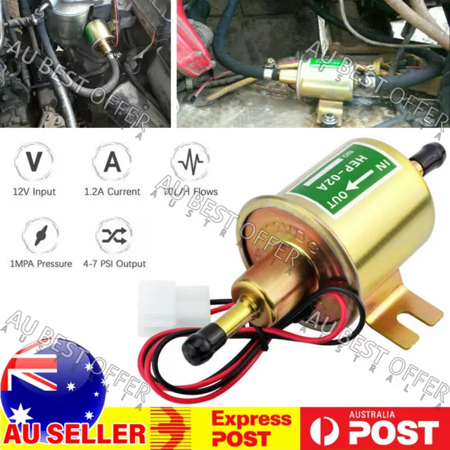 Universal 12V Electric Fuel Pump Inline Diesel Petrol Low Pressure AUS