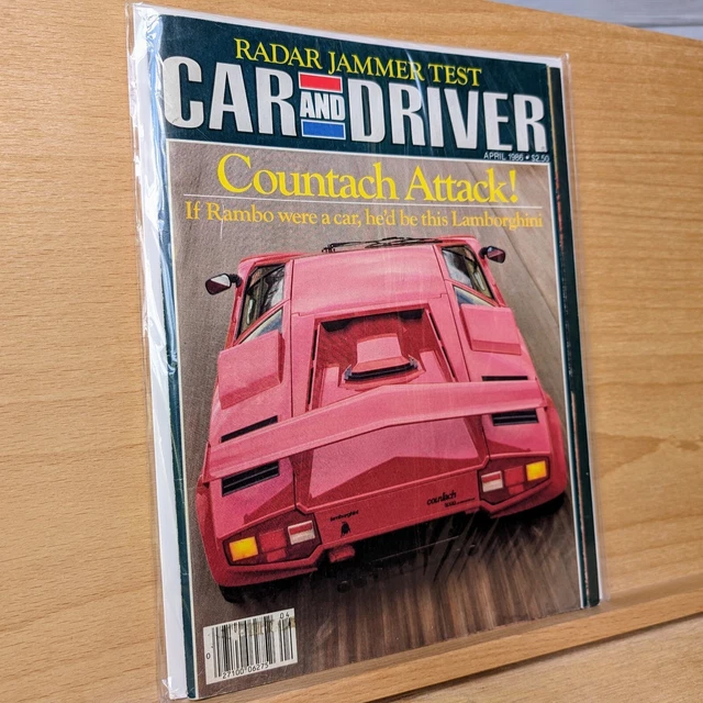 CAR AND DRIVER Magazine April 1986 Lamborghini Countach Attack! MINT No ...