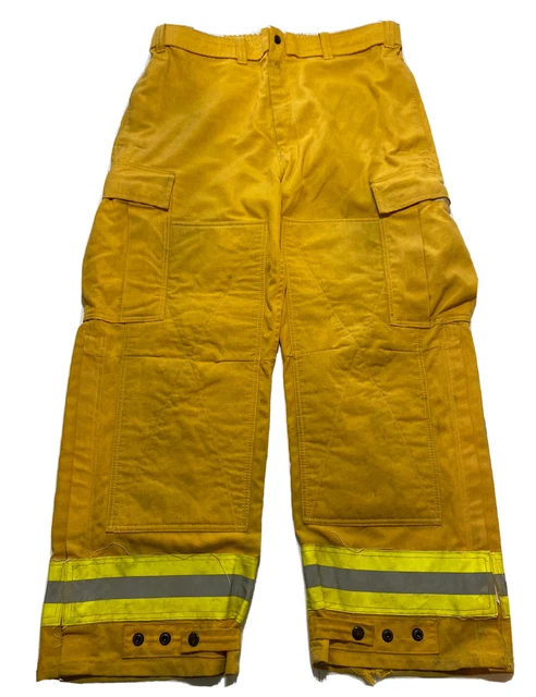 Vintage 1990S Fire Fighter Yellow Pants Size Xl Fire Resistant G9￼