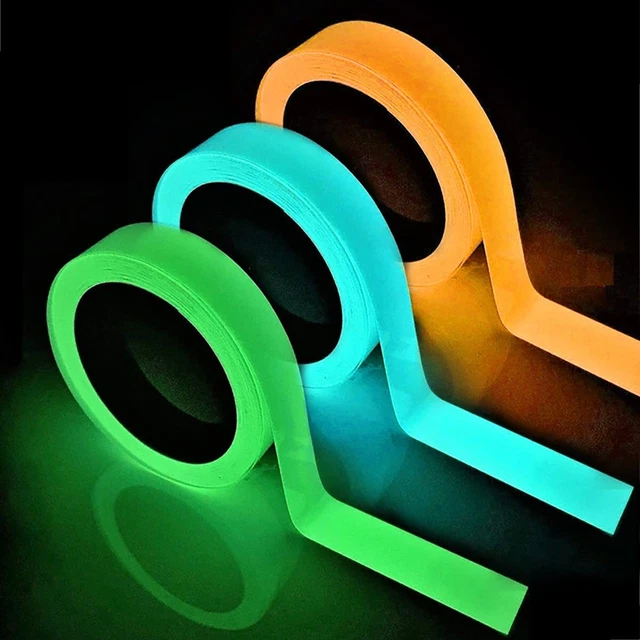 3 Stück 10Mm Selbstklebendes Fluoreszierendes Klebeband Wasserdicht Luminous Tap