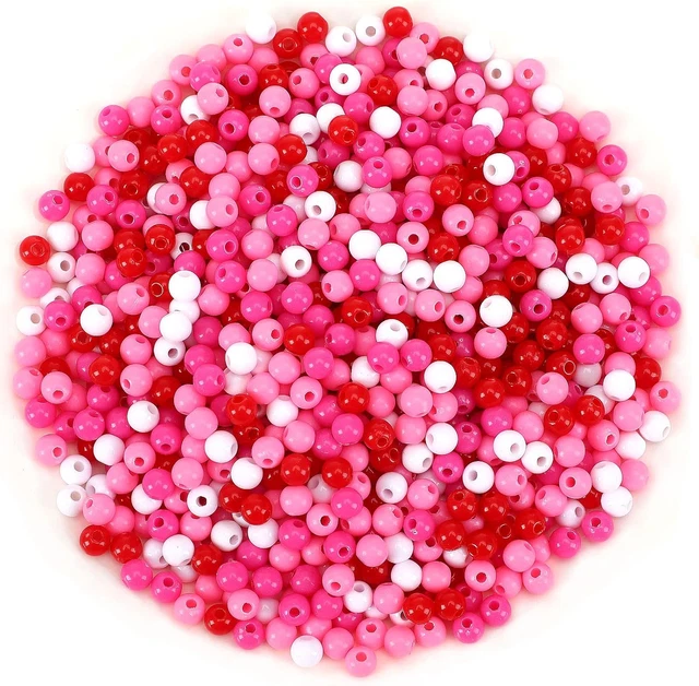 1500Pcs Valentine'S Day Beads for Jewelry Making Bracelets Crafts Plastic Small