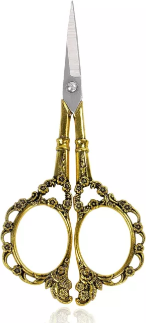 BIHRTC Vintage European Style Plum Blossom Scissors for Embroidery, Sewing,