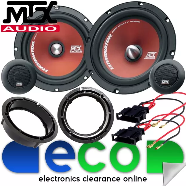 MTX 6.5" 480 Watts Front Door Component Kit Car Speakers fit VW Golf MK5-04-08