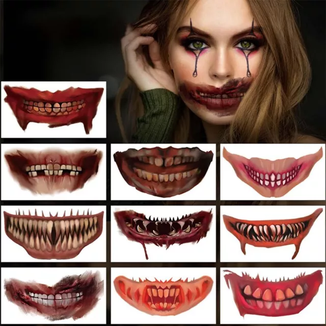 Decoration Halloween Tattoo Stickers Mouth Tattoos Horror Lips Stickers