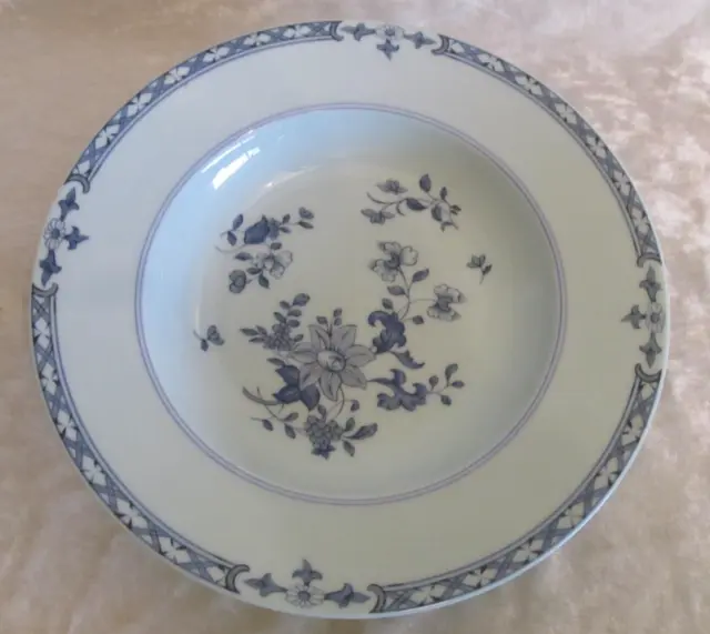 Assiette creuse porcelaine Raynaud Limoges Compagnie des Indes bleu céladon