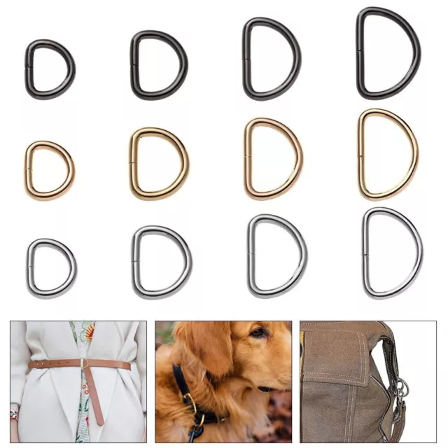 20Pcs Durable Dog Collars Semicircle D Rings Buckle Clips DIY Accessories Metal