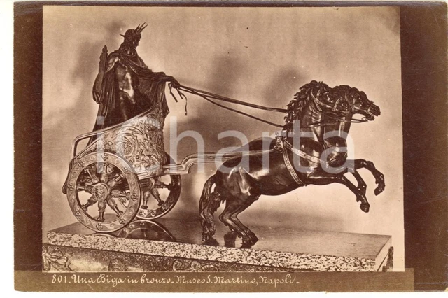 1890 ca NAPOLI Museo S. Martino - Biga in bronzo *Foto Achille MAURI n° 801