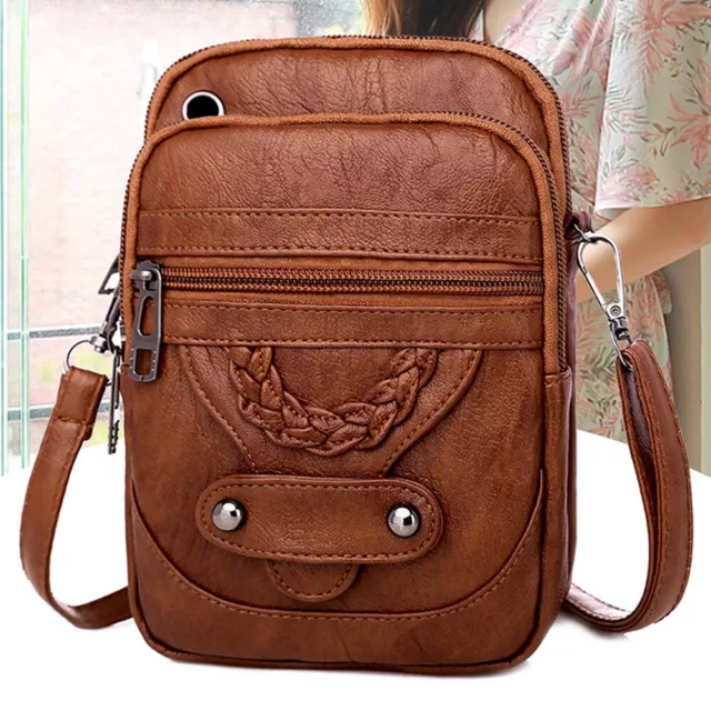 Women Cross Body PU Leather Mobile Phone Shoulder Bag Handbag Purse Wallet Pouch