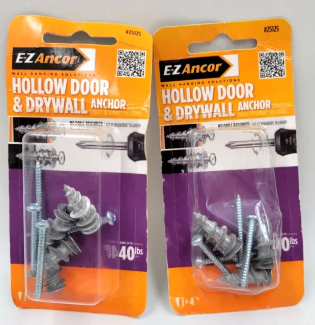 Lot of 2 E-Z Ancor 40-lb 3/8-in x 1-1/4-in Drywall Anchors with Screws  (4-Pack)