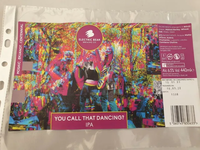 Craft Can Beer Wrap - YOU CALL THAT DANCING - ELECTRIC BEAR - SOMERSET UK