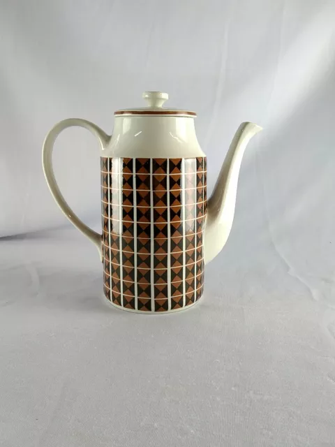 1963 Staffordshire Midwinter Coffee Pot Diagonal Pattern by Nigel Wilde