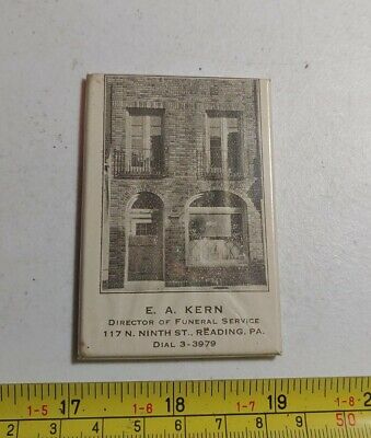 Vintage E. A. Kern Funeral Service Reading PA Advertising Pocket Mirror