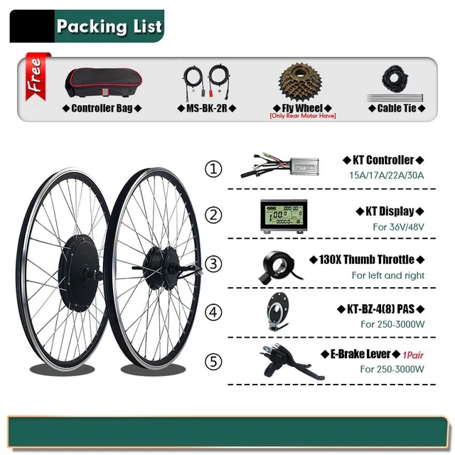 MTB EBIKE CONVERSION Kit 36V 350/500W 48V 1000W 1500W Front/Rear Wheel