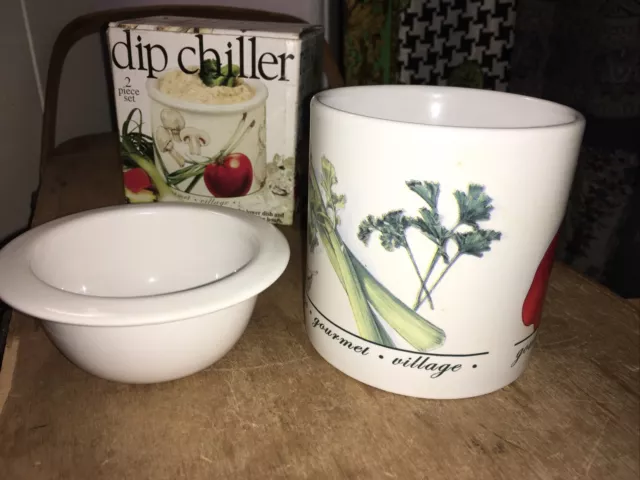 Vintage Gourmet Village dip chiller in box