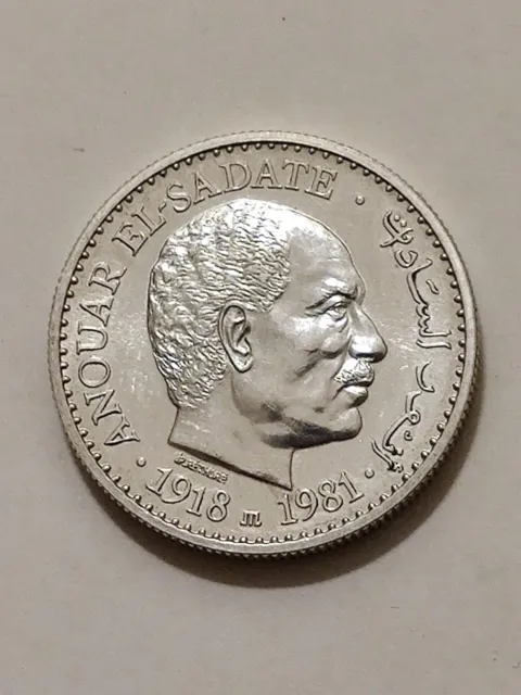 Superbe Médaille En Argent Anouar El Sadate Prix Nobel De La Paix 1978