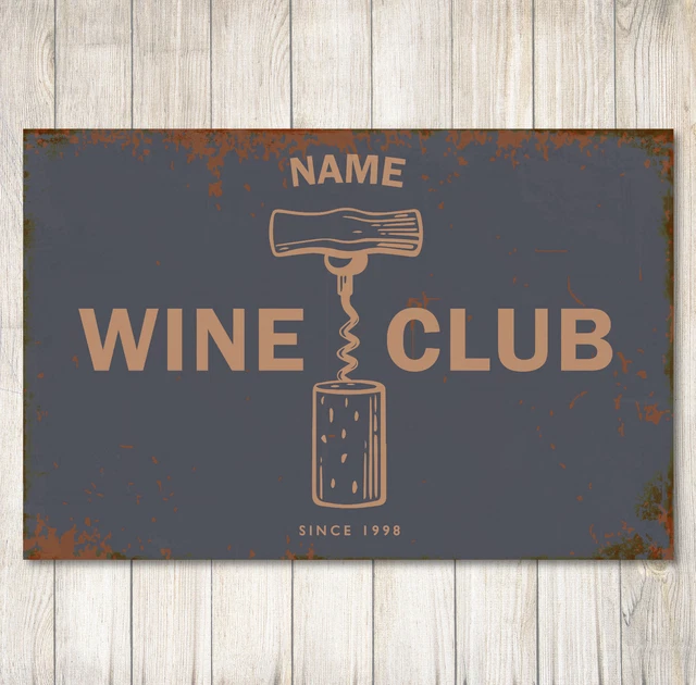 Personalisierte Weinbar Schild Club Bar Haus Garten Dekor maßgeschneidert Metall Plakette Geschenk