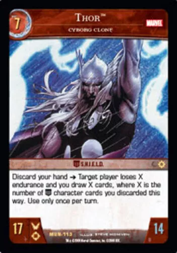 VS System: Thor, Cyborg Clone [Played] Marvel Universe TCG CCG Classic Marvel DC