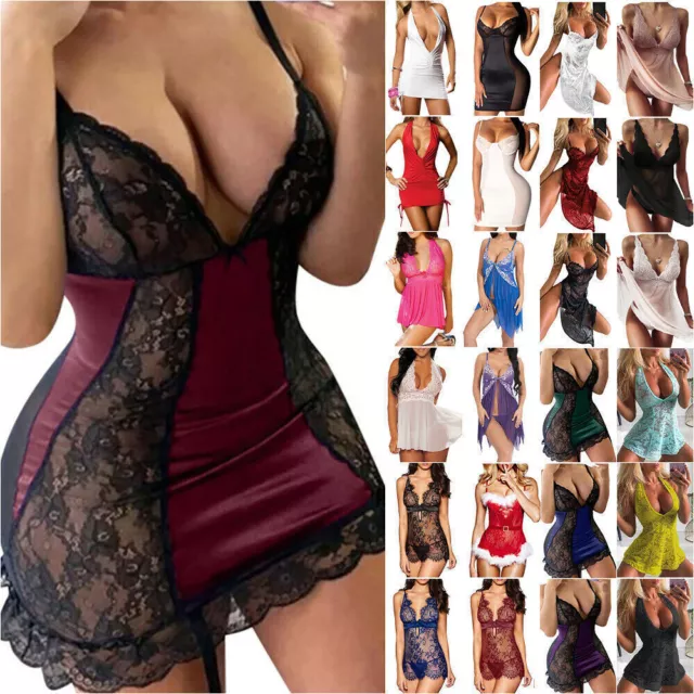 Womens Lady Sexy Nightdress Lingerie Babydoll Sleepwear Underwear Set Nightwear