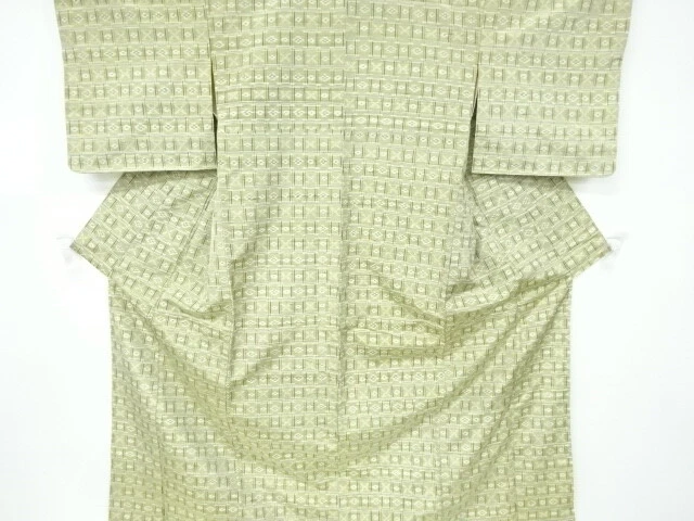 6596600: Japanese Kimono / Antique Kimono / Fushi Tsumugi / Woven Flower