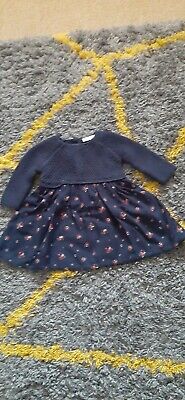 NEXT  baby girl dress Navy Ditsy first size  7.8lbs with tags NEW! 