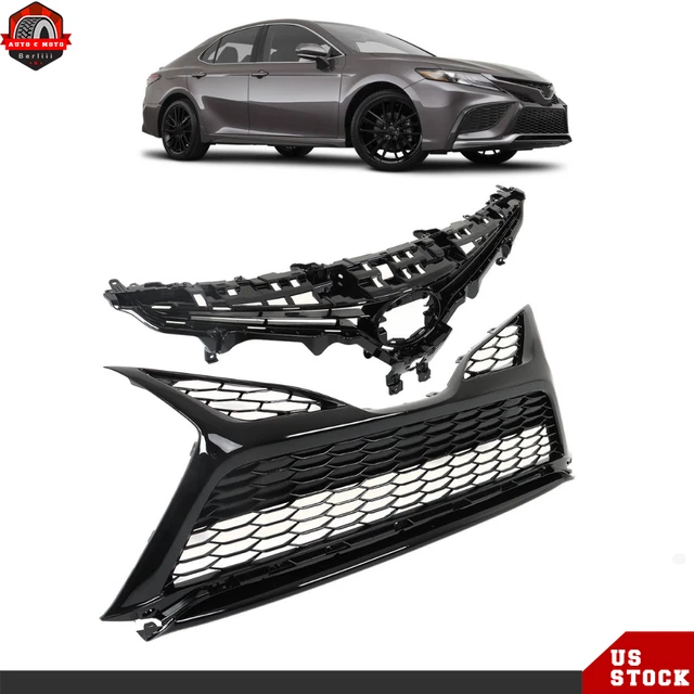 FRONT UPPER+LOWER BUMPER Grille Grill For 20212022 Toyota Camry SE XSE