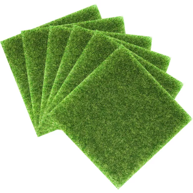6 Pcs Mini Lawn Pvc Landscape Supply Green Decorations Artifical Moss