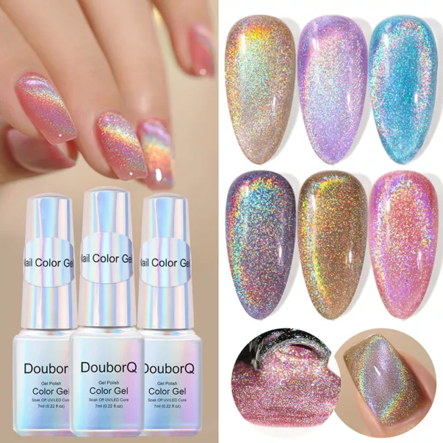 Cat Eye Rainbow Nail Polish Laser UV Gel Magnetic Varnish Glitter Nail Lacquer