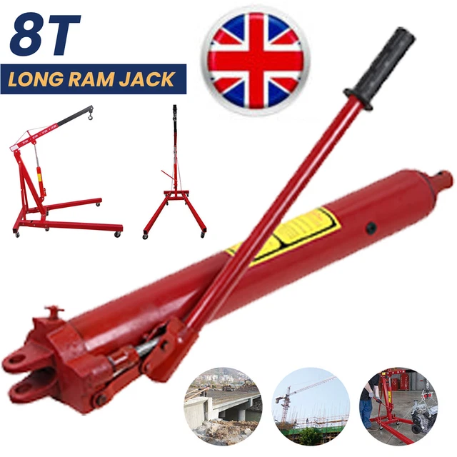 CRANE HYDRAULIC CYLINDER 8t Ton Long Ram Engine Lift Hoist Pump Jack