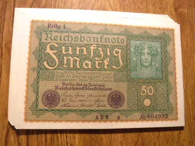 German Reichsbanknote 50 Mark 1919 Note (Os)