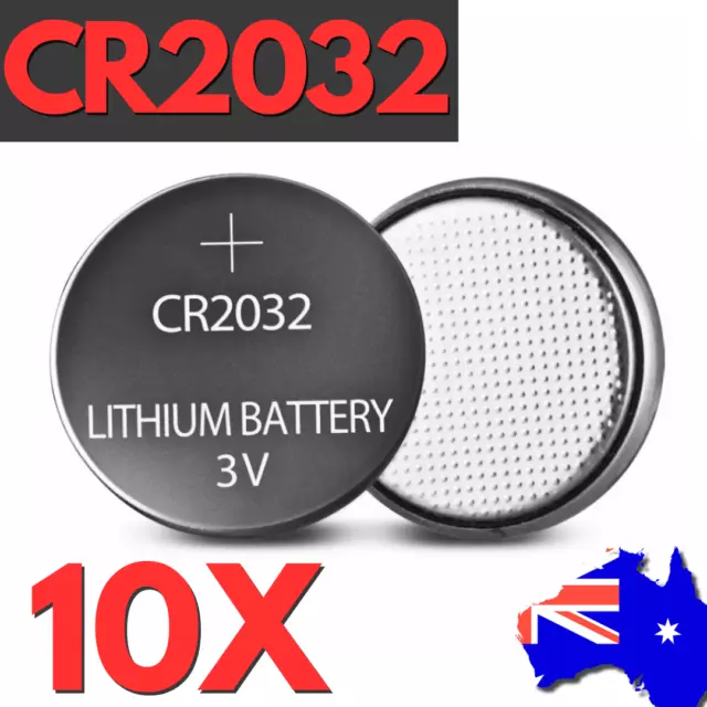 10X CR2032 Coin Button Battery Batteries 3V Lithium Key Toy Remote Watch AUS