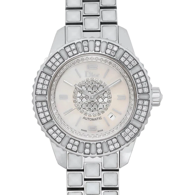 Christian Dior Christal 33mm Steel Diamond MOP Dial Ladies Watch CD113512M001 2