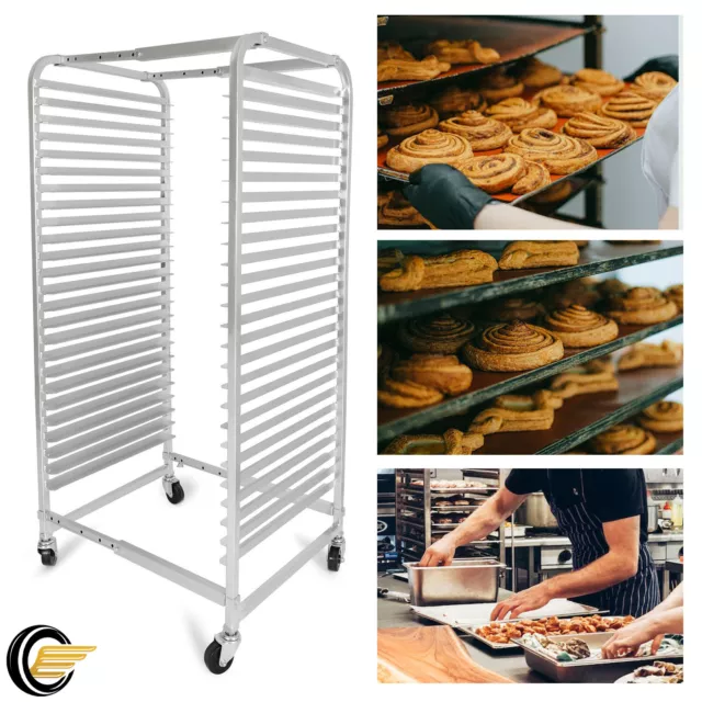 25 Pan End Load Bun Commercial Dough Baking Full Sheet Bakers Bakery Rack