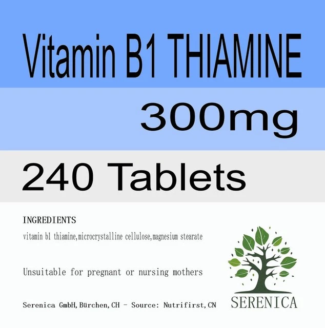 Vitamin B1 THIAMINE 300mg Non GMO Strength Pro x 240 Tablets