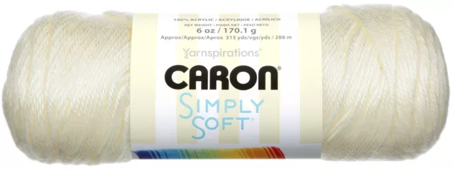 3 Pack Caron Simply Soft Solids Yarn-Off White H97003-9702