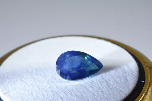 Australian Natural Faceted Sapphire - 2.05 CT Parti Blue Pear Loose Gemstones