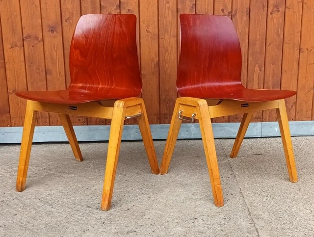 De Diseño Silla Apilable Sillas de Comedor Pagholz Ass Vintage Silla 60er 1/7