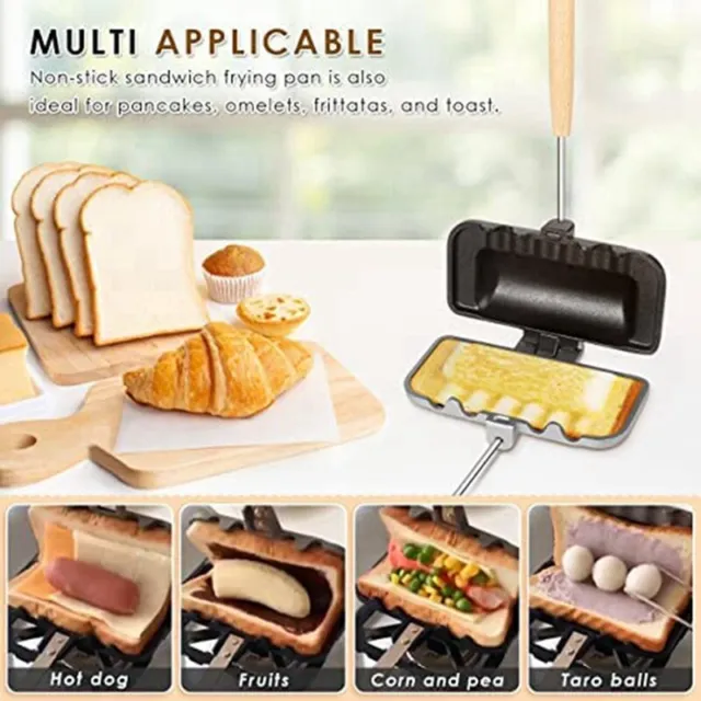 Hot Sandwich Maker, Hot Dog Toaster, Doppelseitige Sandwich-Backform, Doppe B9F5 3