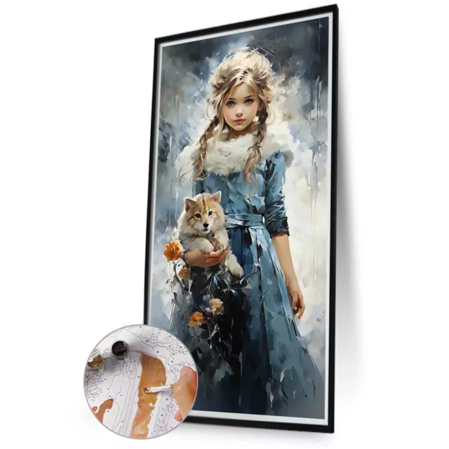 - Paint By Numbers Kit DIY Oil Art Little Girl Picture Home Wall Decor 30x60cm