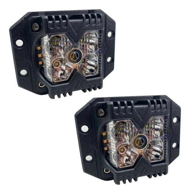 Rennen Sport 40-Watt LED Auxiliary Flush Halterung Licht Amber Seite Klar Paar
