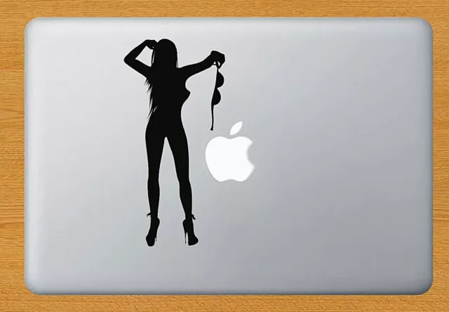Girl Lady Funny Sticker Decal Decor Laptop Mac Apple Macbook Black Vinyl