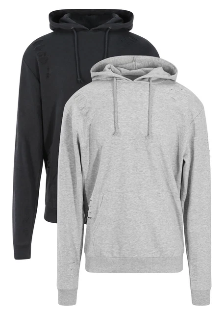 Unisex da Uomo Affliggere Grigio o Nero Felpa con Cappuccio