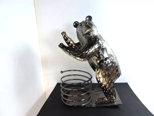 Metal Bear Win Holder cute for cabins or a man Cave