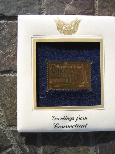 CONNECTICUT Greetings From America replica Cover Gold Stamp Golden