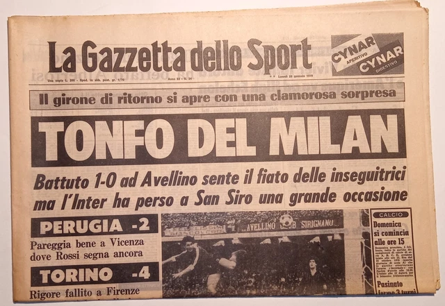 Gazette Dello Sport 11 Janvier 1974 Lubanski - - Format D'Objet - Mario