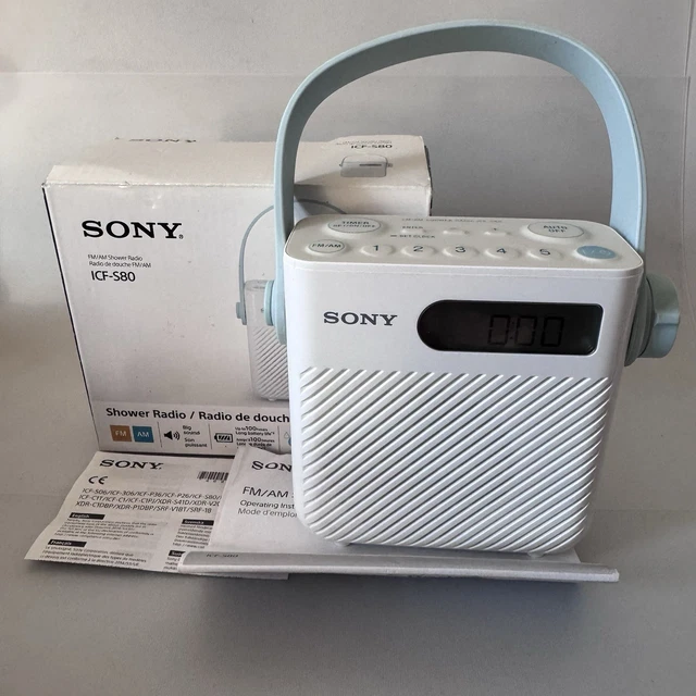 SONY ICF-S80 - FM/AM Shower Radio Splash Proof Bathroom Radio